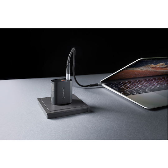 Intenso Φορτιστής Χωρίς Καλώδιο με Θύρα USB-A και Θύρα USB-C 30W Μαύρος (W30AC)