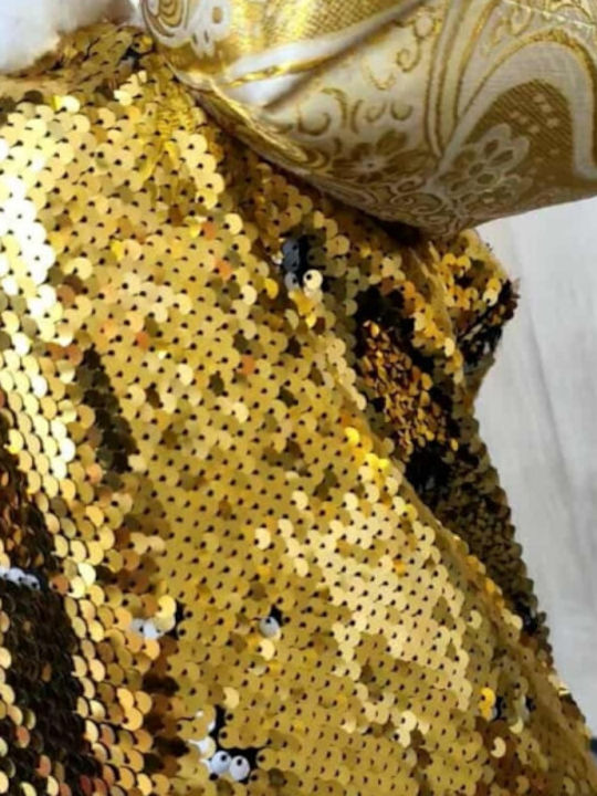 Decorativ Moș Crăciun Auriu din Tesatura