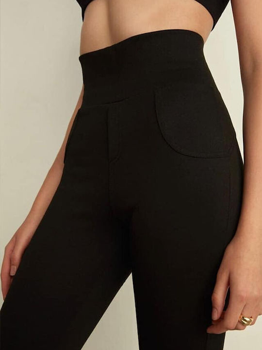 Schulung Frauen Leggings Hochgeschnitten & Push Up Schwarz