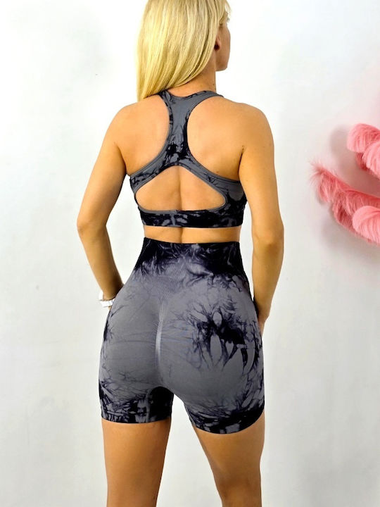 Set Women's Training Leggings Push Up Grey-black