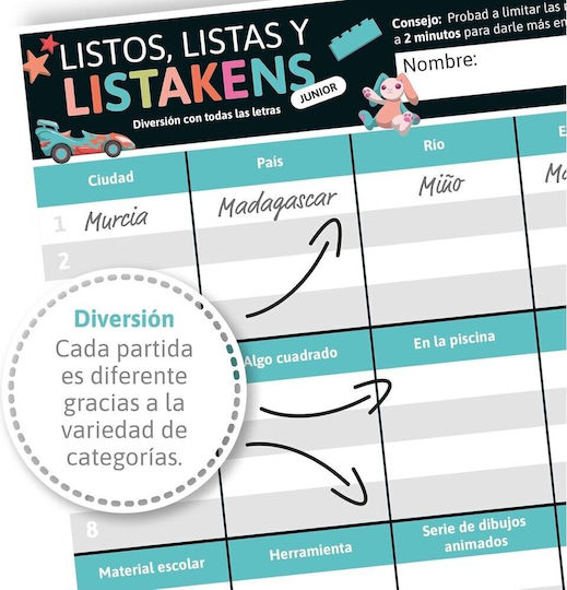 Επιτραπέζιο Παιχνίδι Listos Listas y Listakens για 2+ Παίκτες 9+ Ετών (ES) SD Games