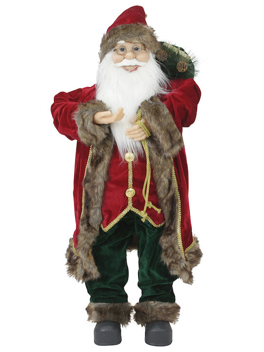 Dekorativer Weihnachtsmann Burgundisch aus Stoff 80cm