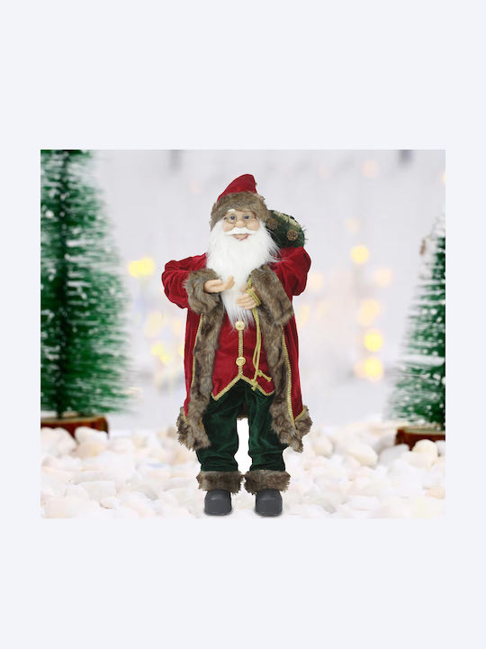 Dekorativer Weihnachtsmann Burgundisch aus Stoff 80cm