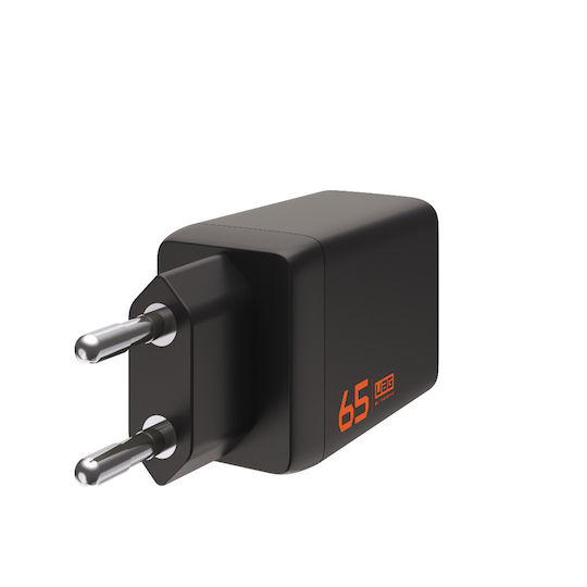 UAG Φορτιστής Χωρίς Καλώδιο GaN με Θύρα USB-A και 2 Θύρες USB-C 65W Power Delivery Black/Orange (SRGE)