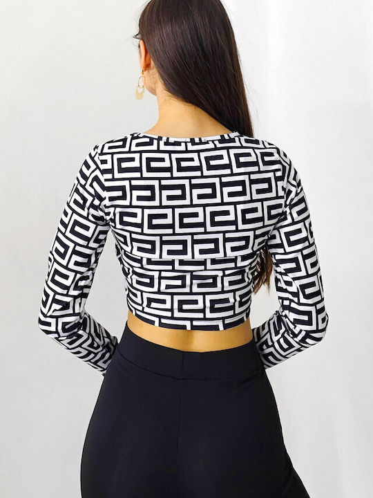 Bluza Damă Crop Top Albă