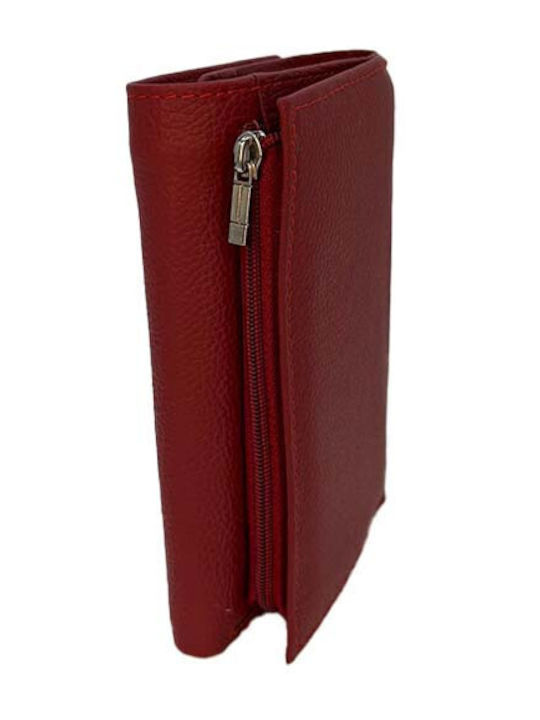 Small Leather Women's Wallet Coins Red