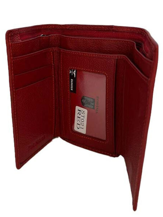 Small Leather Women's Wallet Coins Red