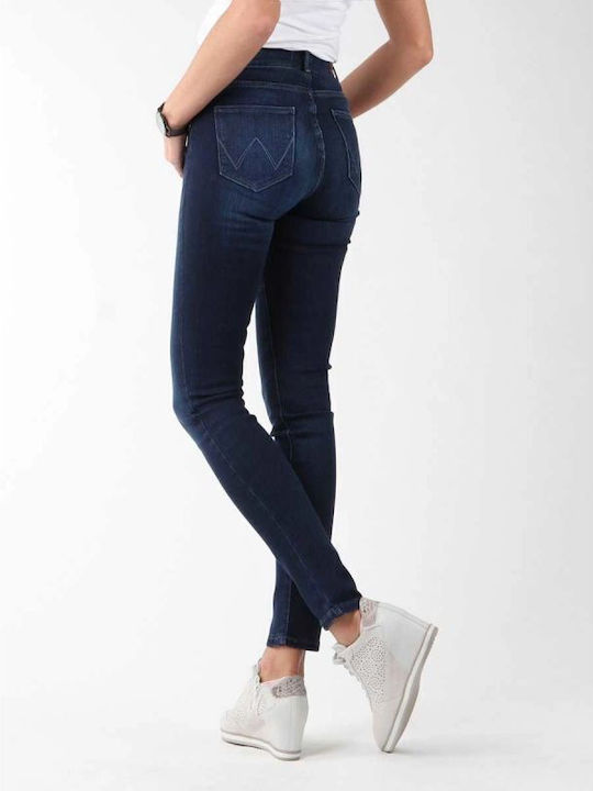 Hoch tailliert Damenjeans in Enger Passform Subtle Blue