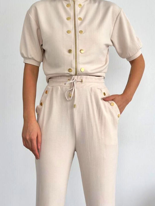 Femei Cream Set cu Pantaloni
