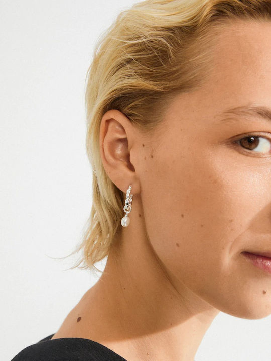 Pilgrim Earrings Hoops with Pearls
