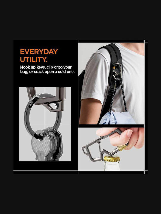 Spigen Sgp Carabiner Μπρελόκ Κλειδιά 2ης Γενιάς Ανοιχτήρι 1 Τεμ Γραφιτης Ahp08894
