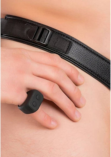Zonă Strap On Cu Dildo Gol Vibrator Din Silicon & Telecomandă Wireless Hidden Desire Inferno Penis Gol Vibrator Negru 18cm