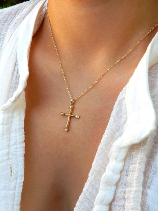 Women's Gold Cross 14K with Chain