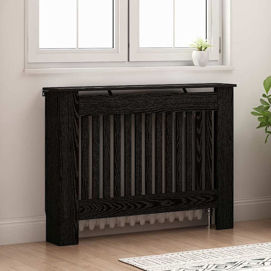 vidaXL Heizkörperabdeckung aus Spanplatte Schwarz 112x19x81.5cm