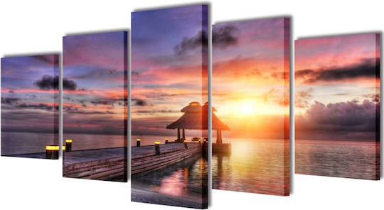 vidaXL Fünffach Gemälde auf Leinwand 100x50cm
