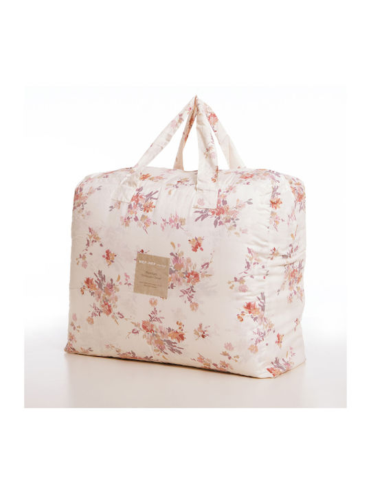 Nef-Nef Homeware Bettdecke Großes Doppelbett 240x230cm Lefebr Ecru/rose 300 GSMGsm
