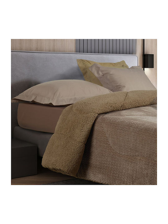 Das Home Duvet Cover with Hollowfiber Filling Single 160x220cm 1367 Taupe 750 GSMGsm 12 togs Togs