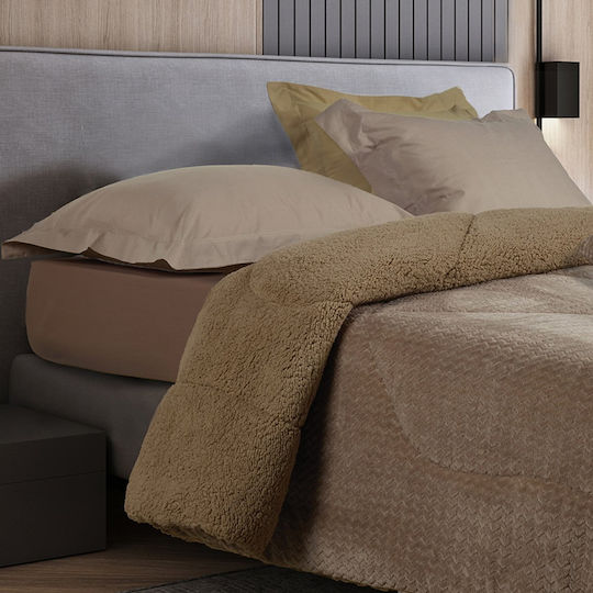Das Home Duvet Cover with Hollowfiber Filling Single 160x220cm 1367 Taupe 750 GSMGsm 12 togs Togs