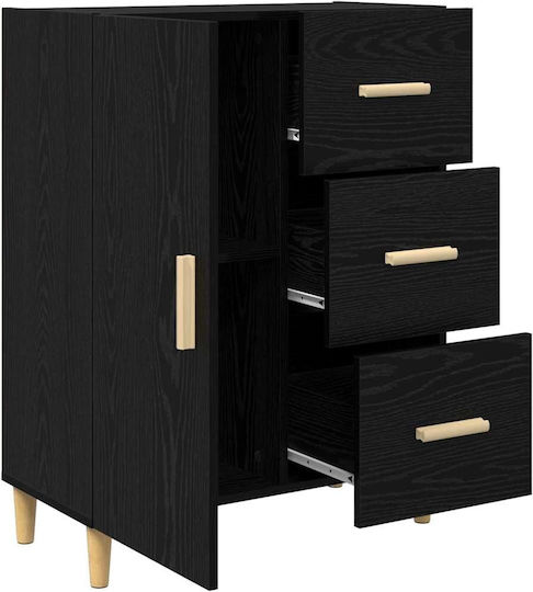 Мебели за съхранение дървен с чекмеджета Black Oak 34x69.5x90см