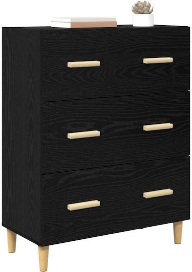 Мебели за съхранение дървен с чекмеджета Black Oak 34x69.5x90см