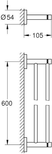 Grohe Essentials Ράγα Μπάνιου Διπλή Επιτοίχια με Βίδες Brushed Warm Sunset