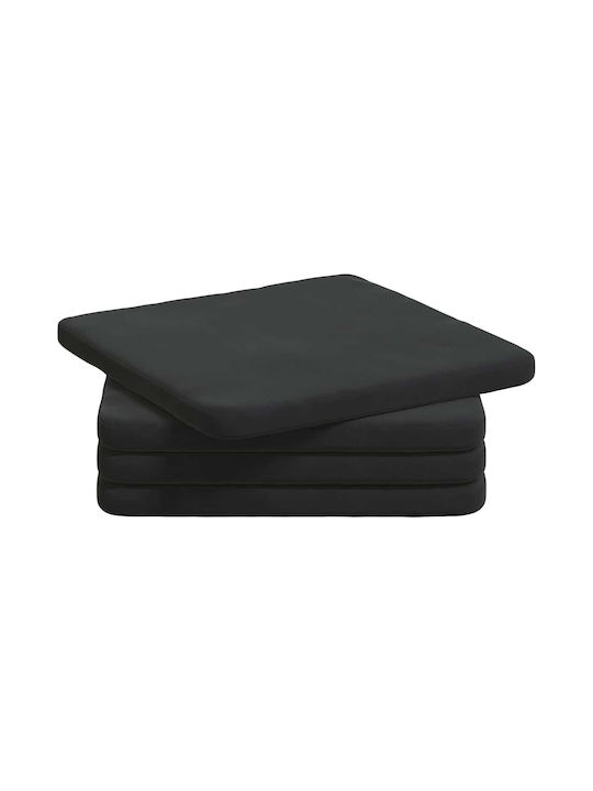 vidaXL Perna De Canapea Din Catifea Neagră 40x40cm
