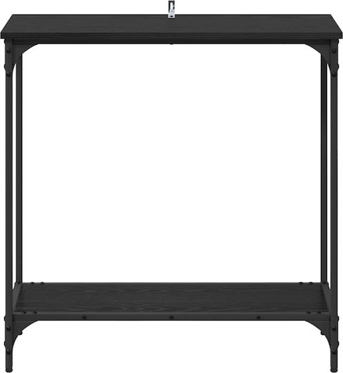 Console Table Wood & Metal Black Oak L75xW30.5xH75cm
