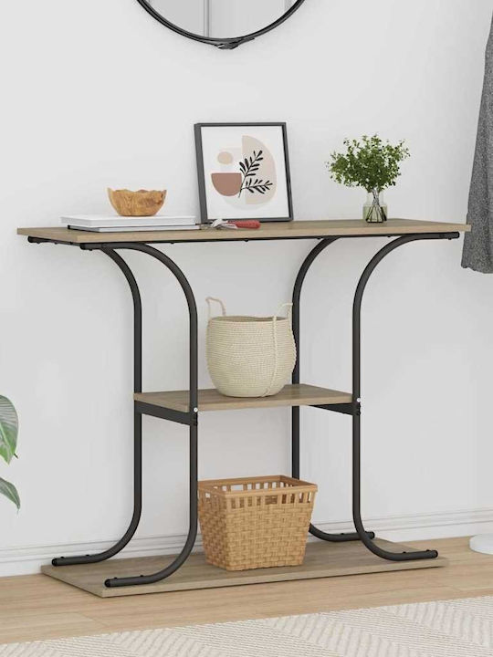 Console Table Wood & Metal Sonoma Oak L101xW35xH80.5cm