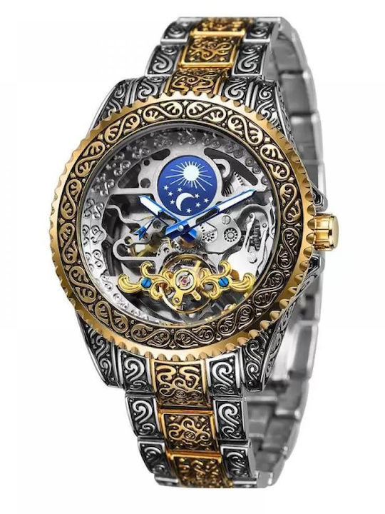 Forsining Men's Watch 20mm Automatic with Silver Metal Bracelet