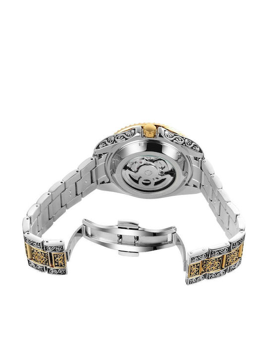 Forsining Men's Watch 20mm Automatic with Silver Metal Bracelet