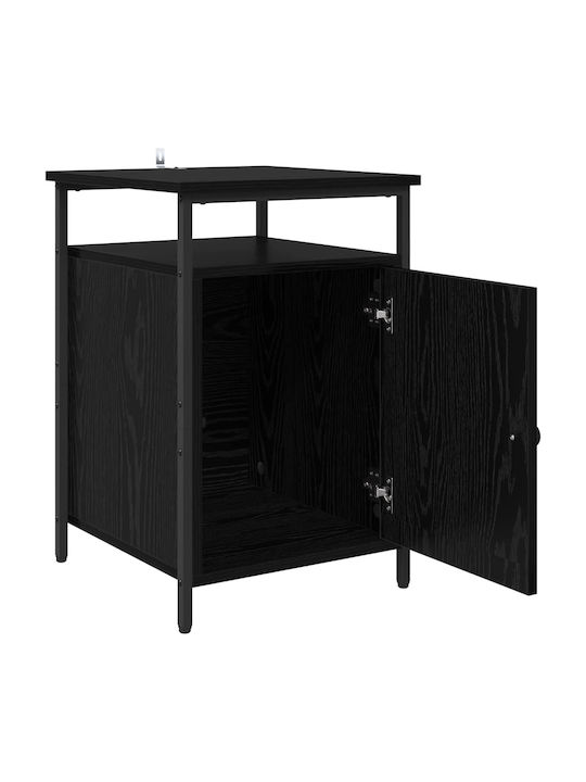 Wooden Bedside Table with Metal Legs Processed Wood 40x42x60cm