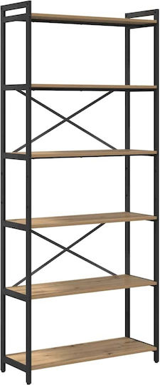 De podea Vitrină de living din Metal cu Sticlă Coffee 80x30x188cm
