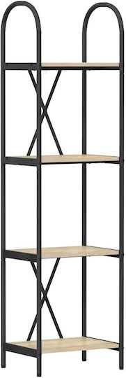Living Room Display Cabinet Made of Wood & Metal with Windowed Sonoma Oak 40x30x146cm