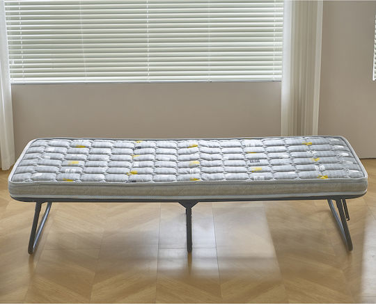 Klappbett mit Matratze 12cm Einzel Schwarz 180x80x33cm