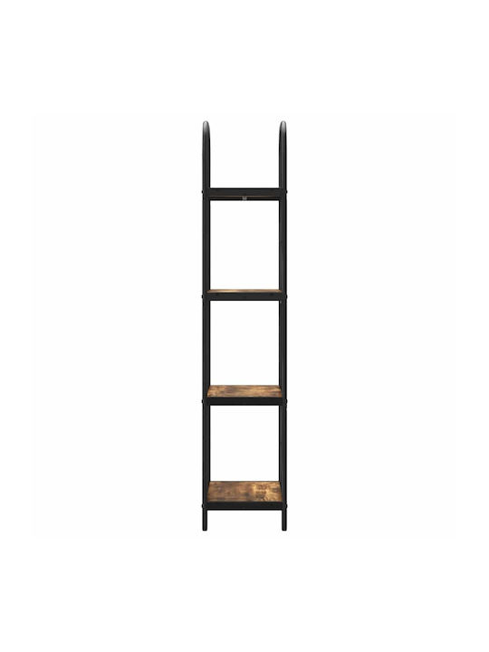 Floor-standing Living Room Display Cabinet made of Wood & Metal with Glass Smoky Oak 40x30x146cm