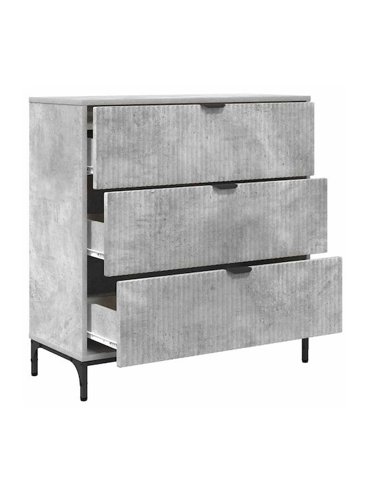 Συρταριέρα Креватокамарас Дървена с 3 чекмеджета Grey Concrete 79.5x33x82бр
