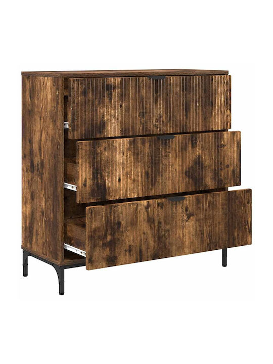 Συρταριέρα Креватокамарас Дървена с 3 чекмеджета Smoked Oak 79.5x33x82бр