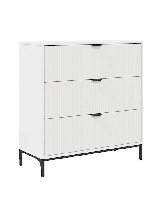 Comoda pentru Dormitor cu 3 sertare Alb 79.5x33x82buc