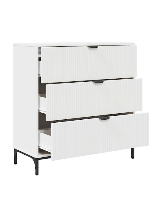 Comoda pentru Dormitor cu 3 sertare Alb 79.5x33x82buc