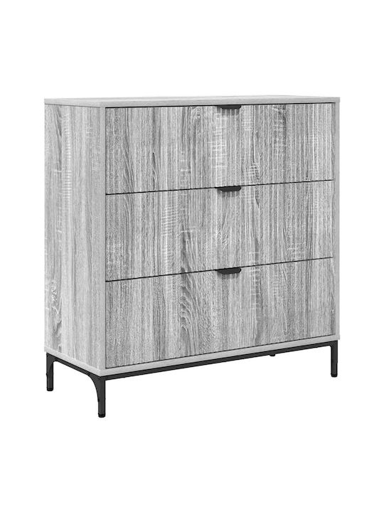 Συρταριέρα Креватокамарас Дървена с 3 чекмеджета Grey Sonoma 79.5x33x82бр
