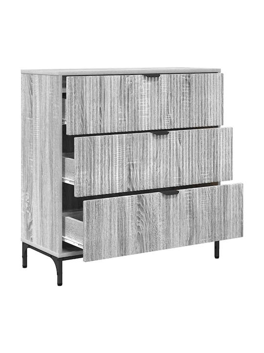 Συρταριέρα Креватокамарас Дървена с 3 чекмеджета Grey Sonoma 79.5x33x82бр
