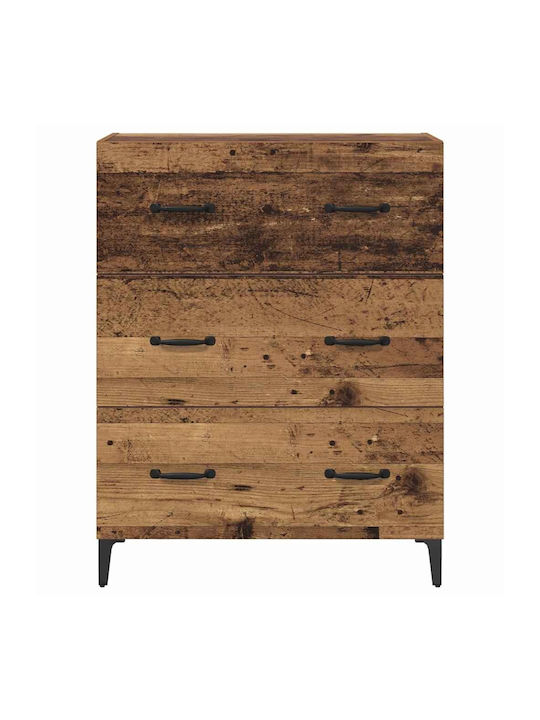 Wooden Chest of Drawers Coffee 69.5x34x90cm