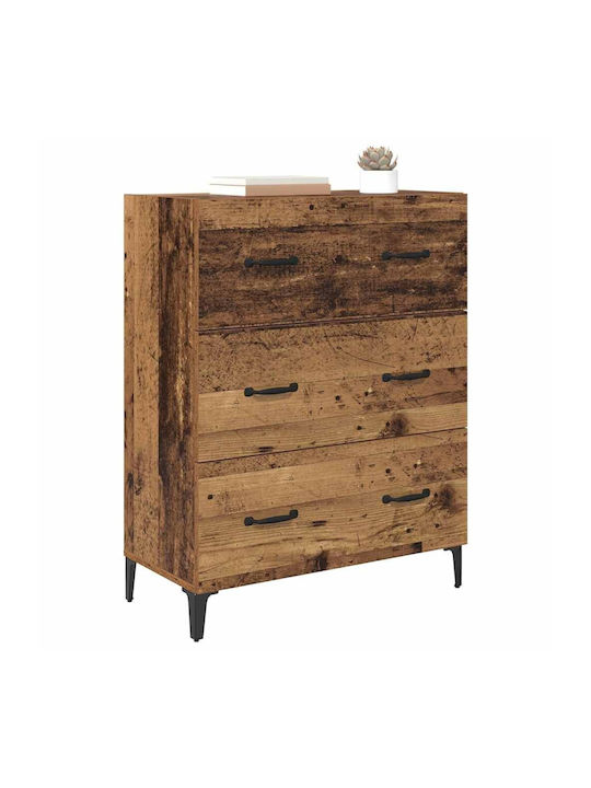 Wooden Chest of Drawers Coffee 69.5x34x90cm