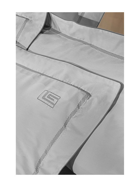 Guy Laroche Duvet Cover Set Cotton Queen with 2 Pillowcases 250x240 Elite Silver/anthracite