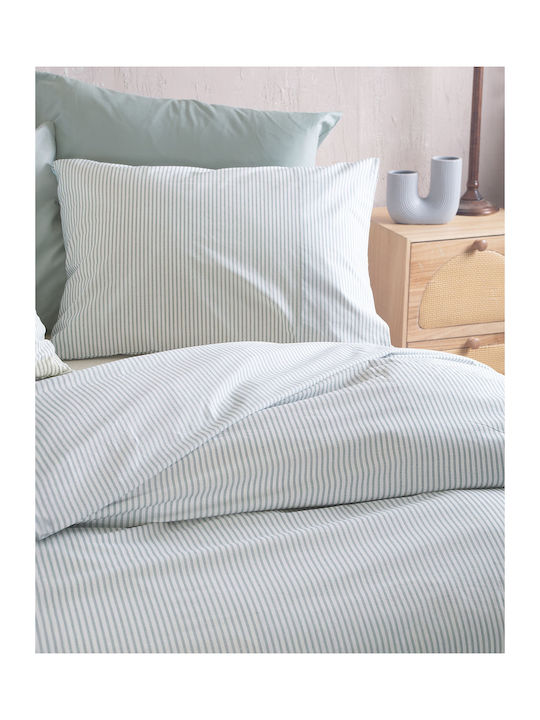 Rythmos Bettbezug-Set Baumwolle Einzelbett mit Kissenbezug 160x250 Motiv Veraman