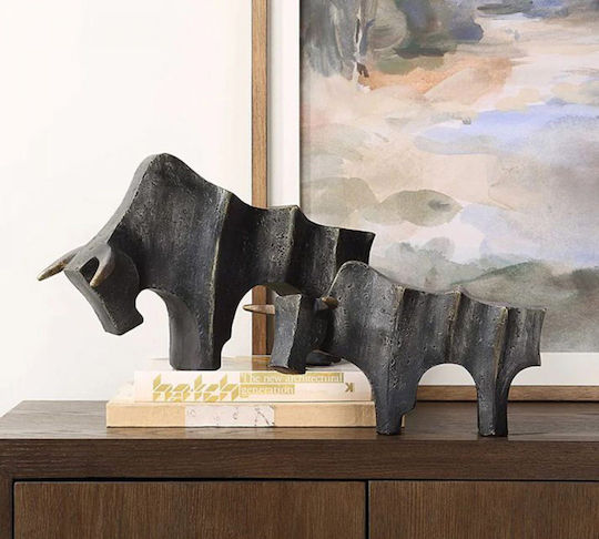 Zaros Tischdekoration Dekorative Stier Schwarz Gold 27cm Tm420