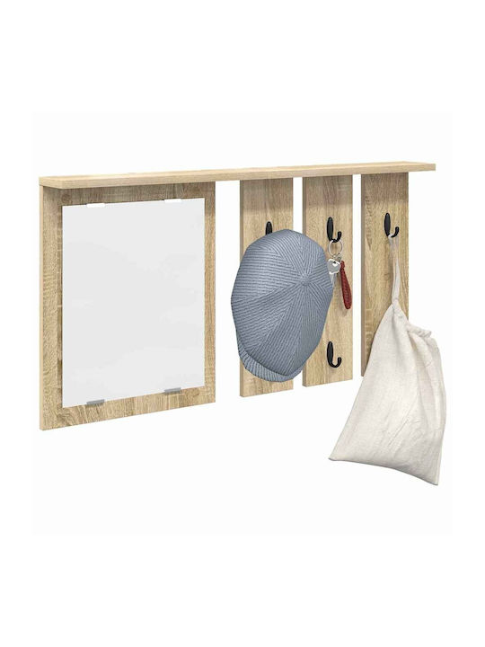 Eingangsmöbel mit Spiegel & Garderobe Sonoma Oak 85x10x45cm