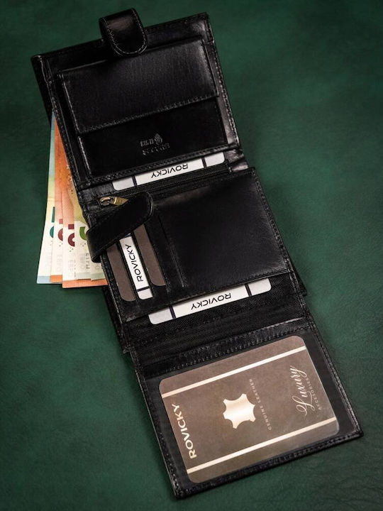 Leder Herren Geldbörse mit RFID Schwarz