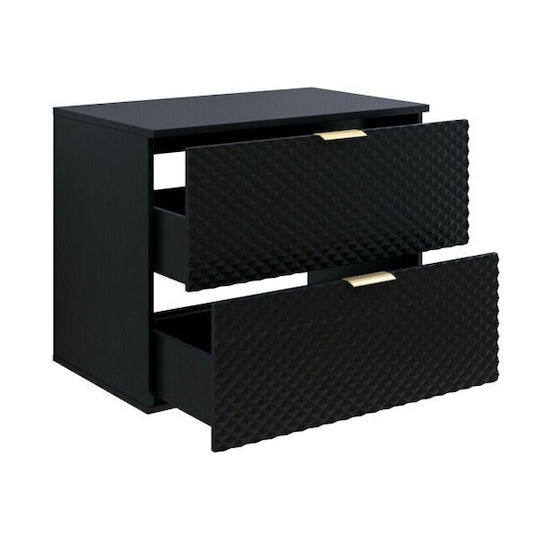 Epipla1.gr Liretu 107 Badezimmerschrank B80xT49xH63cm Schwarz