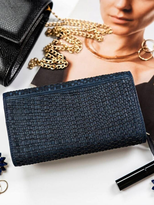 Groß Leder Damen Geldbörse Marineblau
